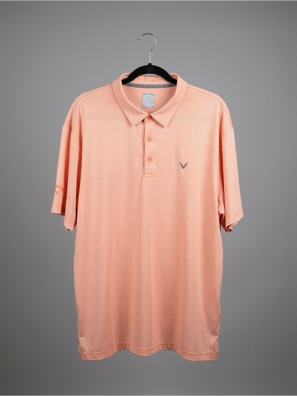 Callaway Men’s Peach Striped Opti-Dri Golf Polo Shirt XXL